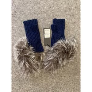 Zoe Couture Women One Size Blue Cashmere Gloves NWT